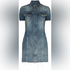 Saint Laurent Blue Denim Mini Dress